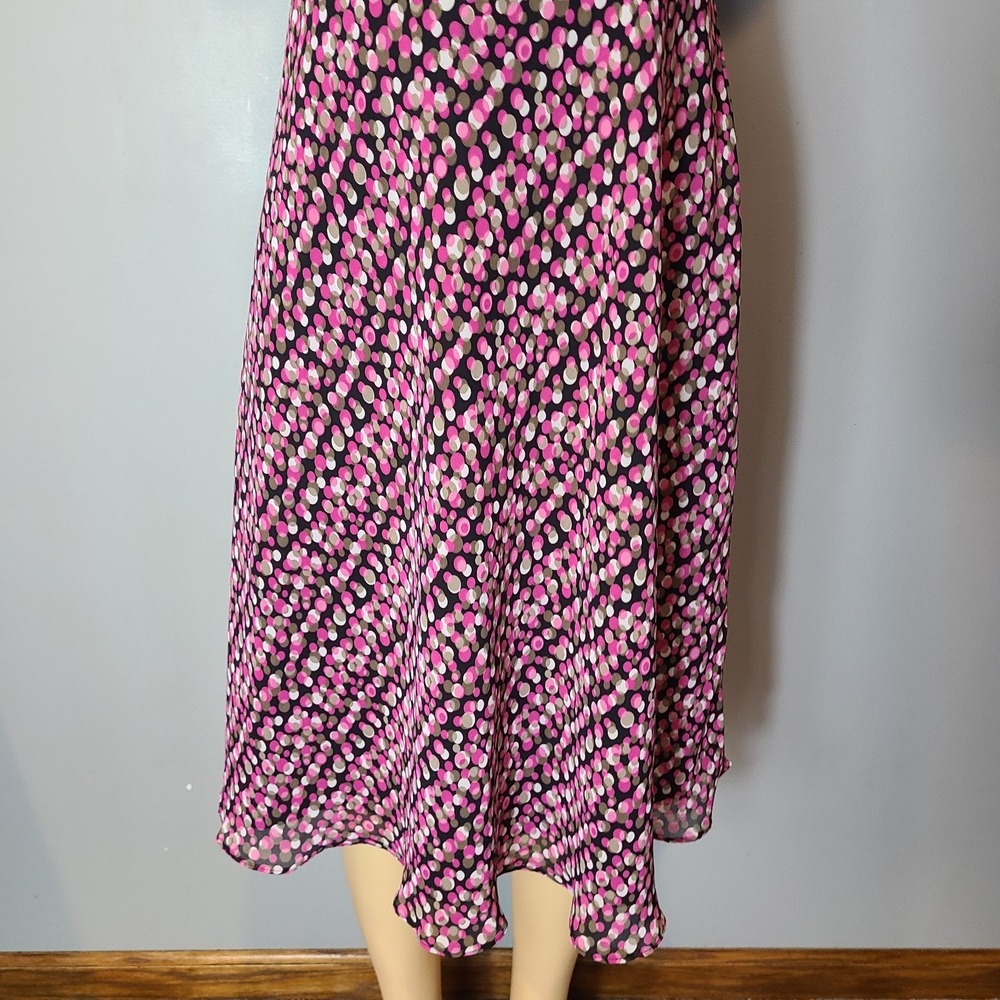 Vtg Jones Wear Midi Dress Polka Dot 90s Retro Preppy Sz 10 Party Wedding Guest - Picture 4 of 11